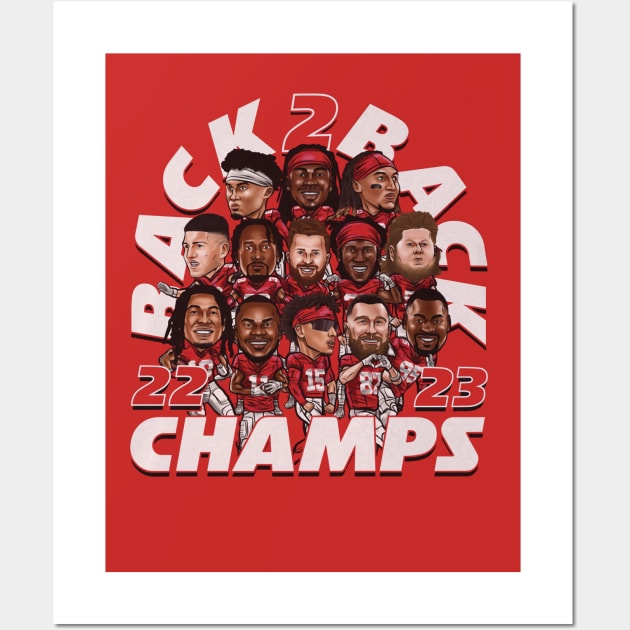 Kansas City Football 2023 Champs Wall Art by ganisfarhan